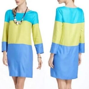 Maeve by Anthropologie Colorblock Dress in Blue and Green